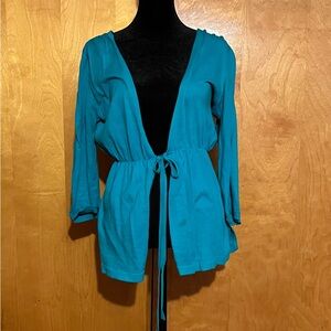 Ashley Judd Large Teal Cardigan